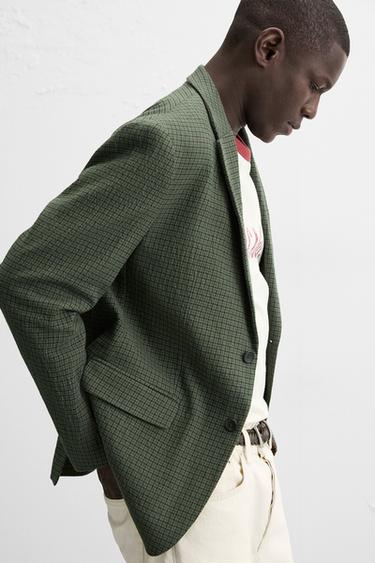 BLAZER PIED-DE-POULE - Kaki de Zara - Image 5