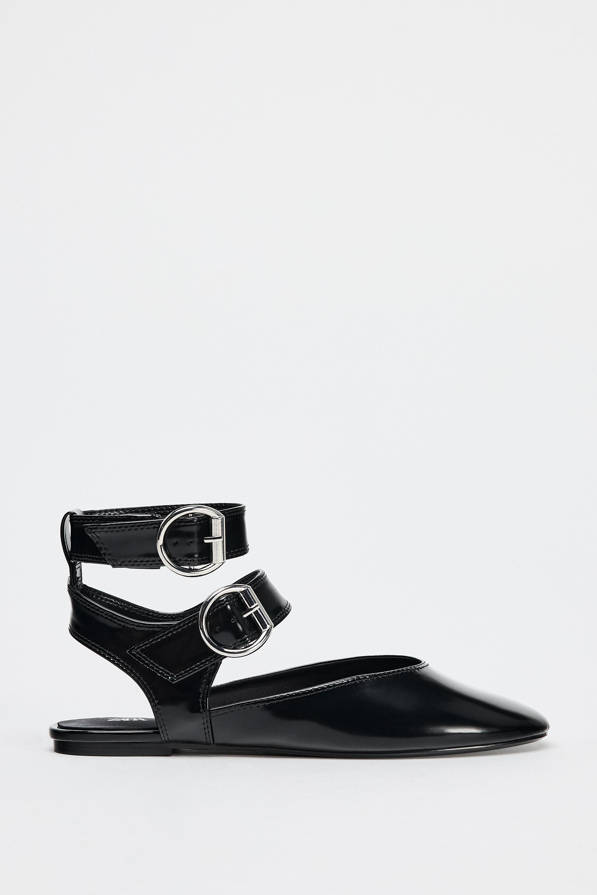 スペイン発送 ZARA レザー スリングバックバレリーナ 今季新作 スペイン発送 ZARA スリングバックシューズ 選べるカラー 最新作