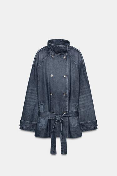 TRENCH MIDI DENIM TRF CINTURÓN - Marino de Zara
