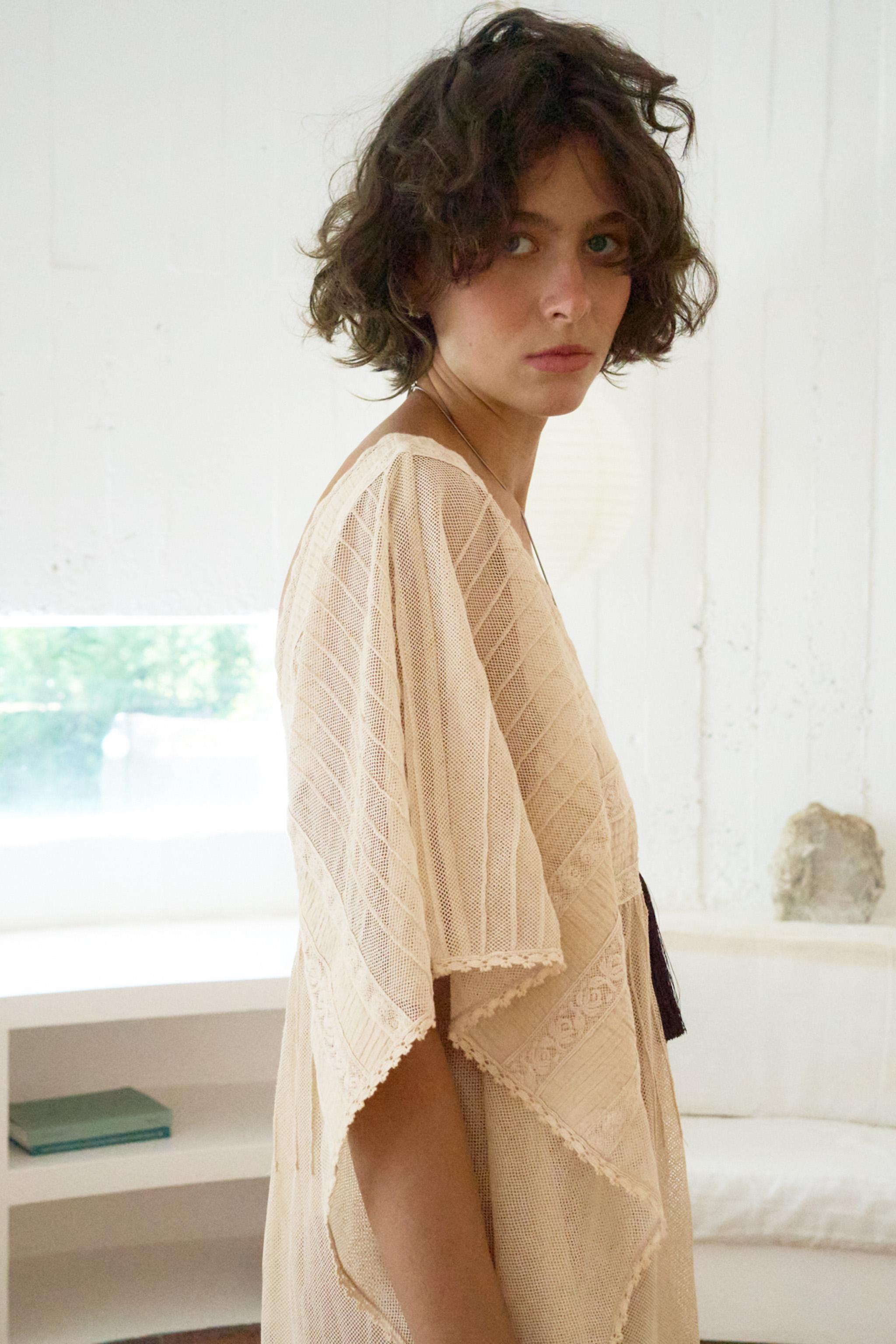 Zara Pilili Dantelli Kaftan Elbise görsel 4