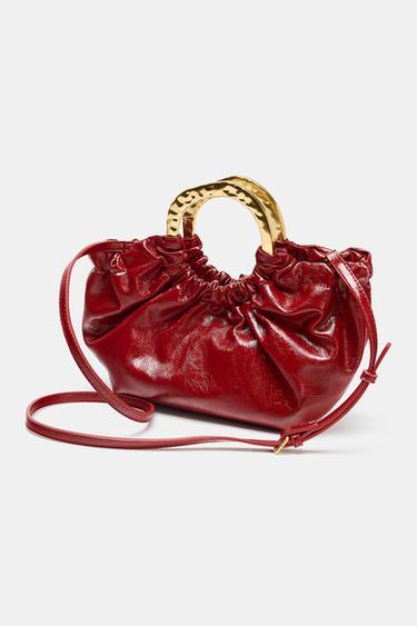 SAC SEAU FRONCÉ - Rouge de Zara - Image 2