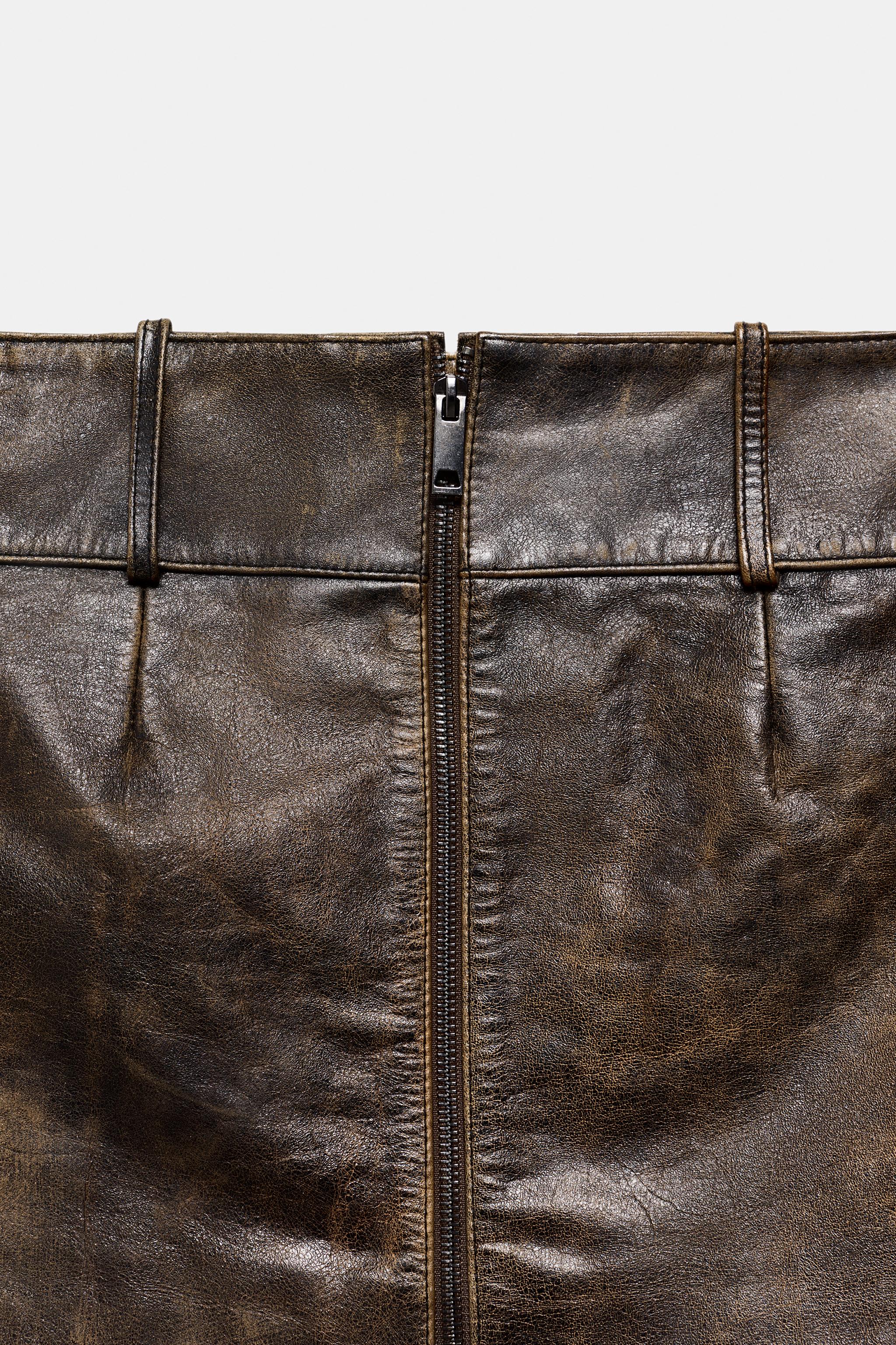 100% LEATHER MINI SKIRT ZW COLLECTION LIMITED EDITION
