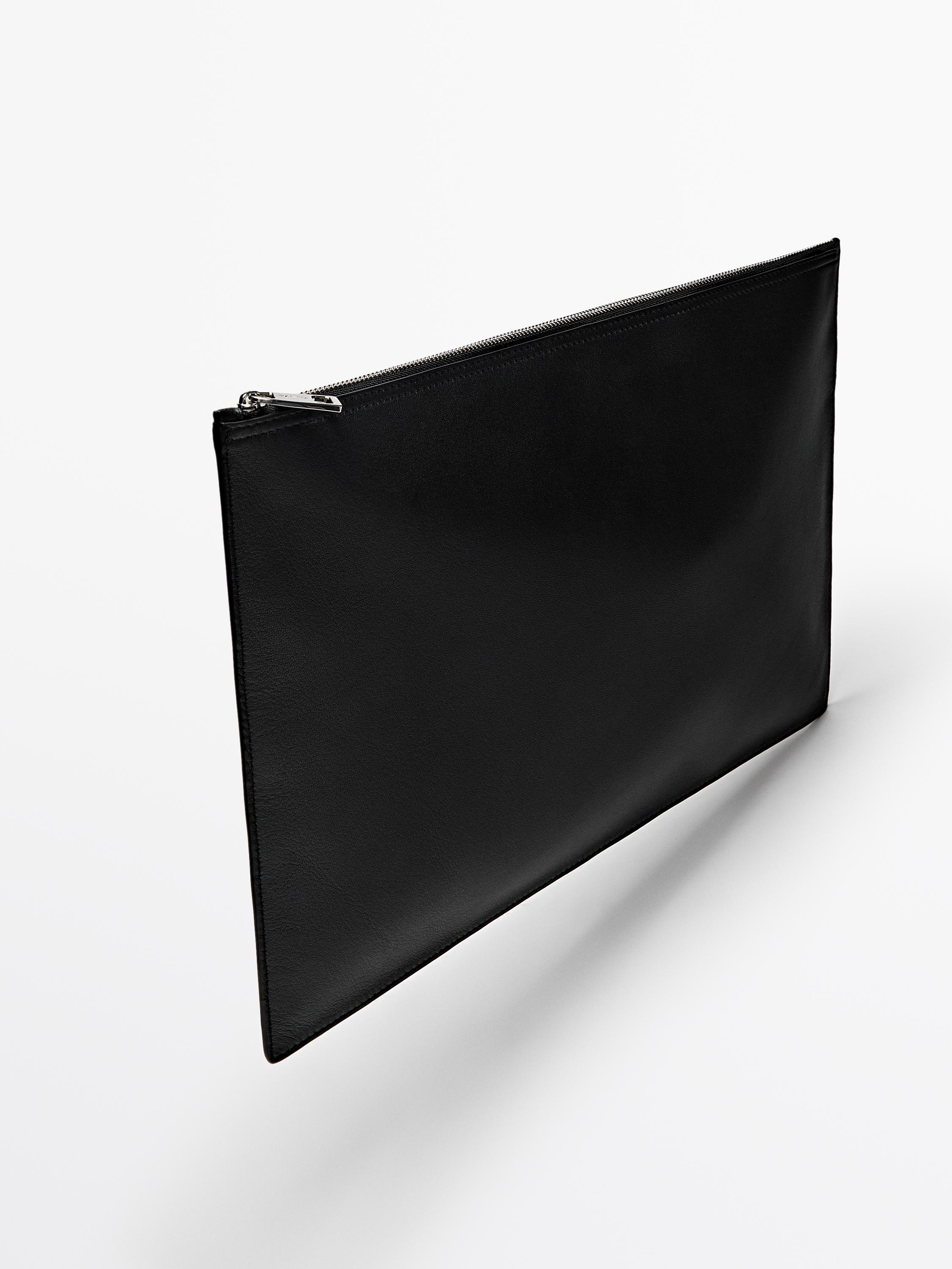 Black leather pouch sale