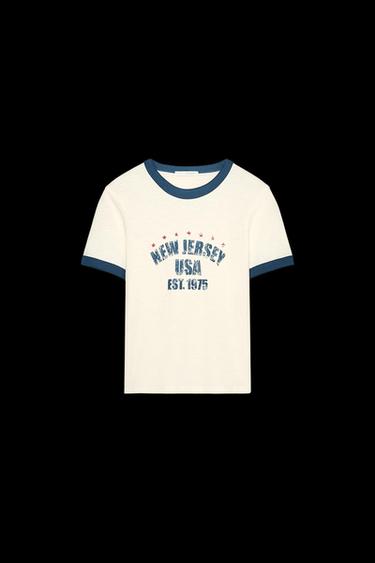 FLAME TEXT T-SHIRT - Oyster-white by Zara - Image 0