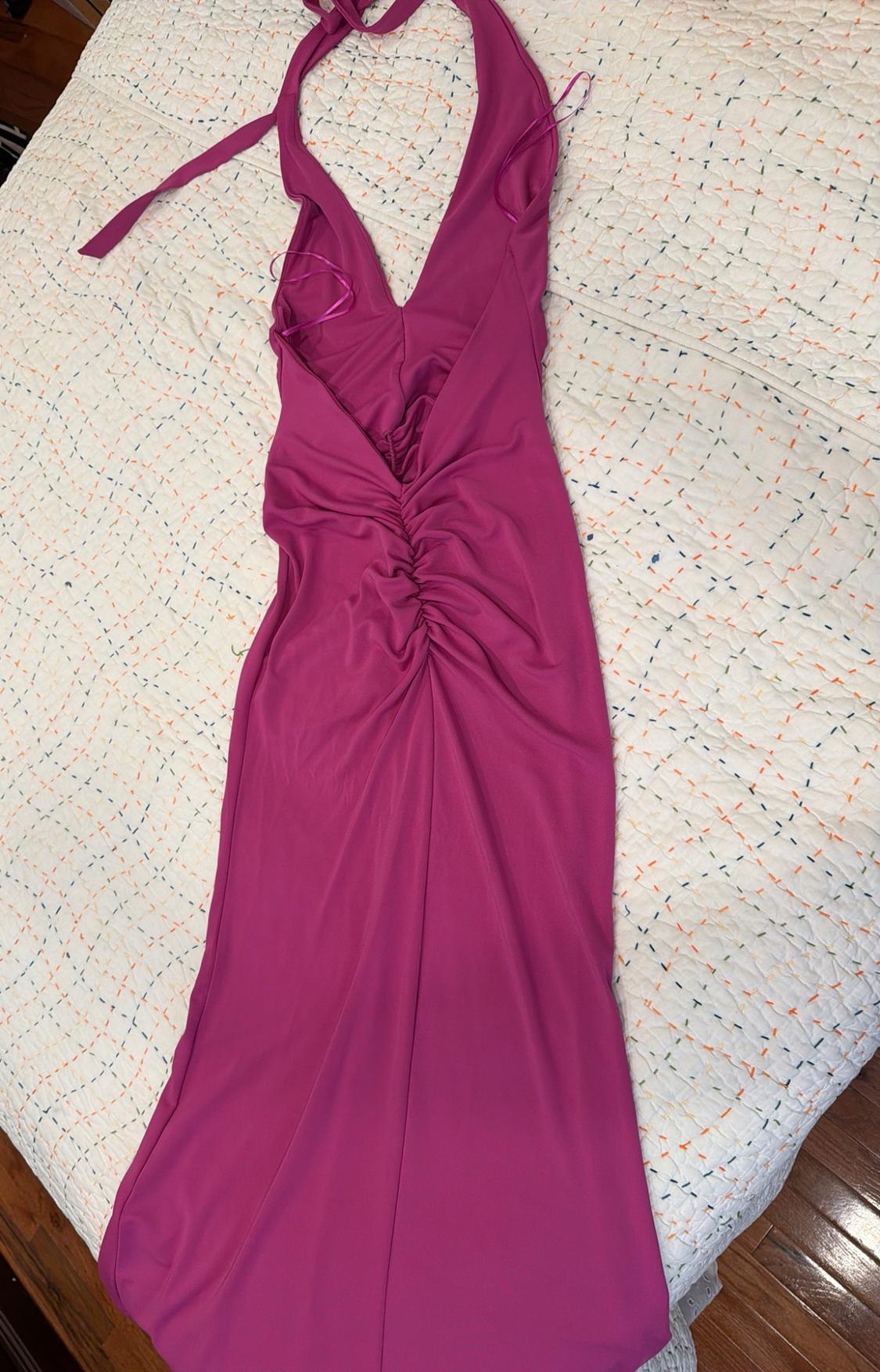 RUCHED HALTER DRESS - Image 2