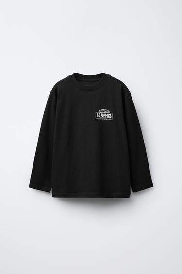 CAMISETA ESTAMPADO LOGO - Negro de Zara