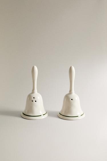 SET PORTASALE E PEPIERA CAMPANE NATALE - Crema di Zara - Immagine 0