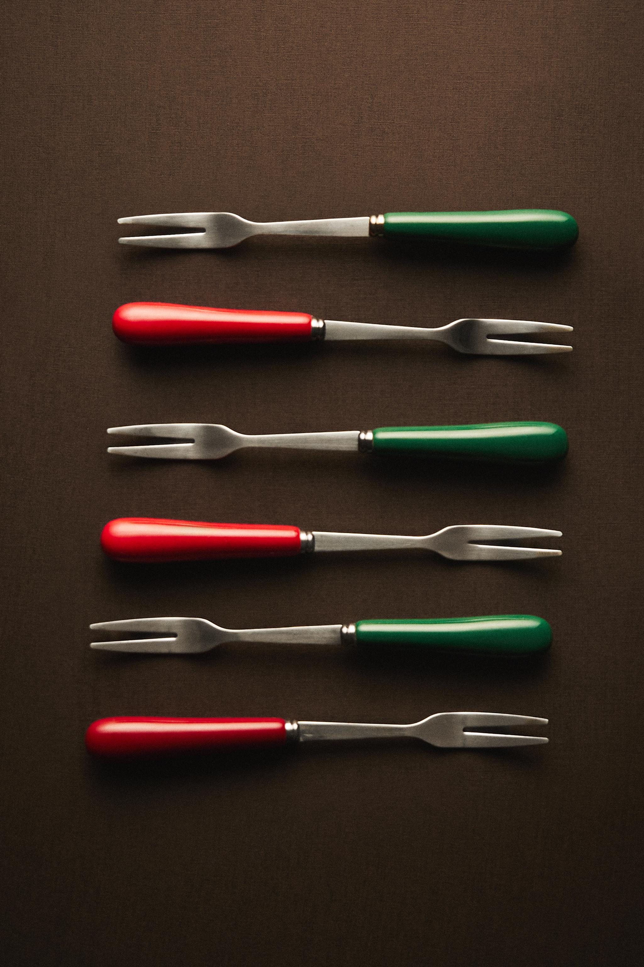 SET OF CERAMIC CHRISTMAS APPETIZER SKEWERS (SET OF 6)