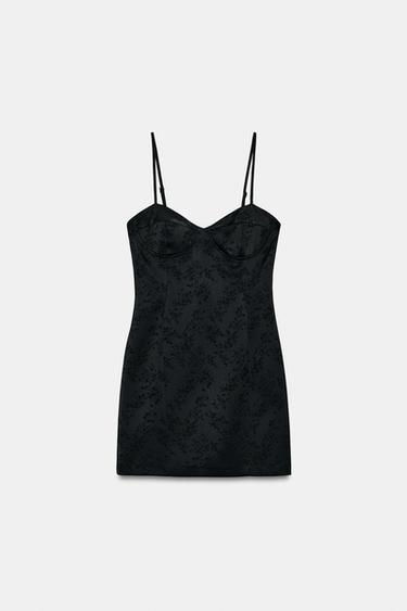 VESTIDO MINI JACQUARD - Negro de Zara - Imagen 0