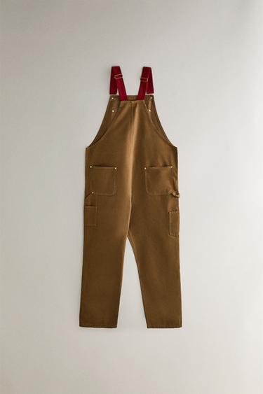 WORK JUMPSUIT - Khaki by Zara - Image 3