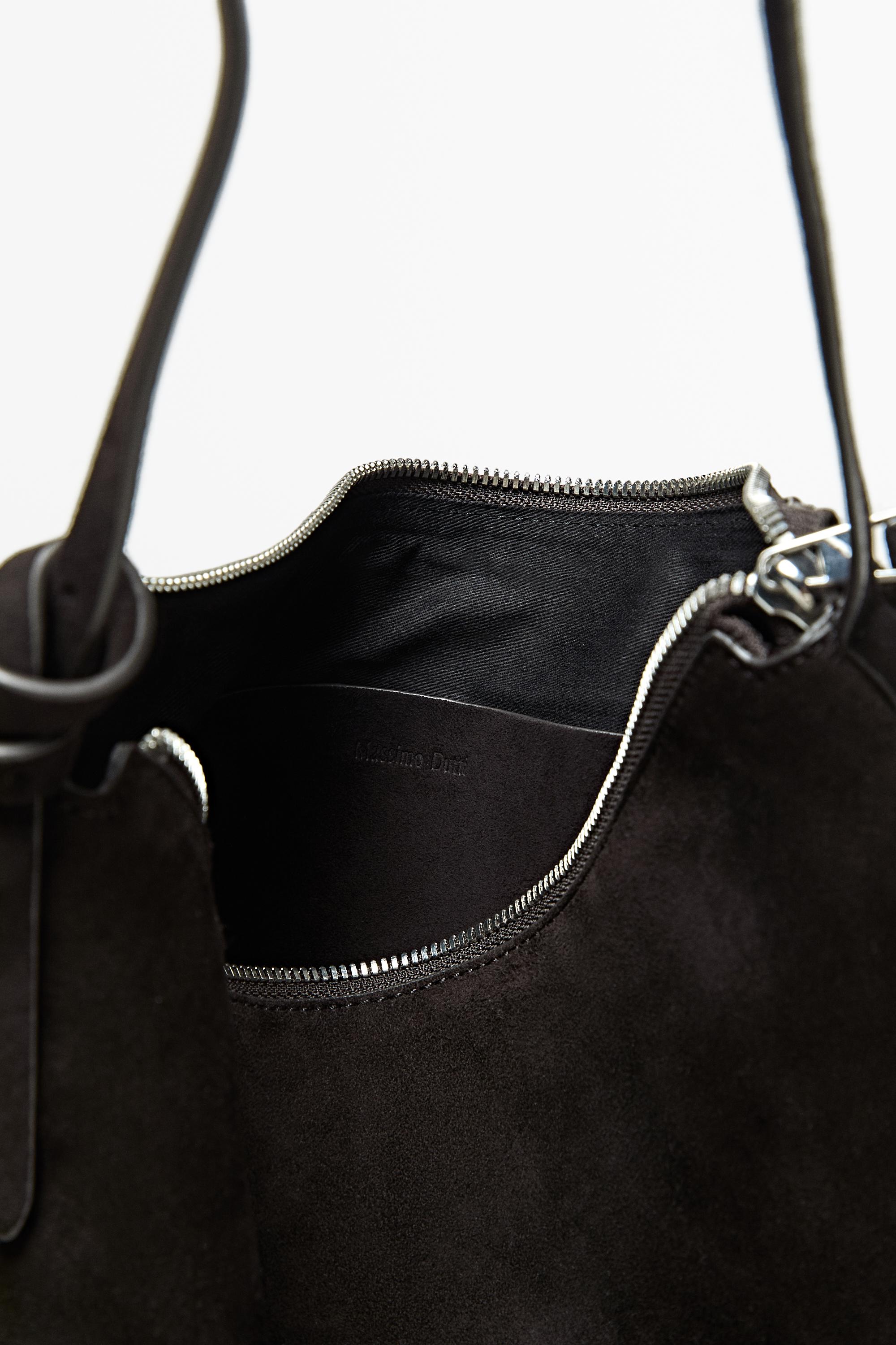 Medium split suede shoulder bag