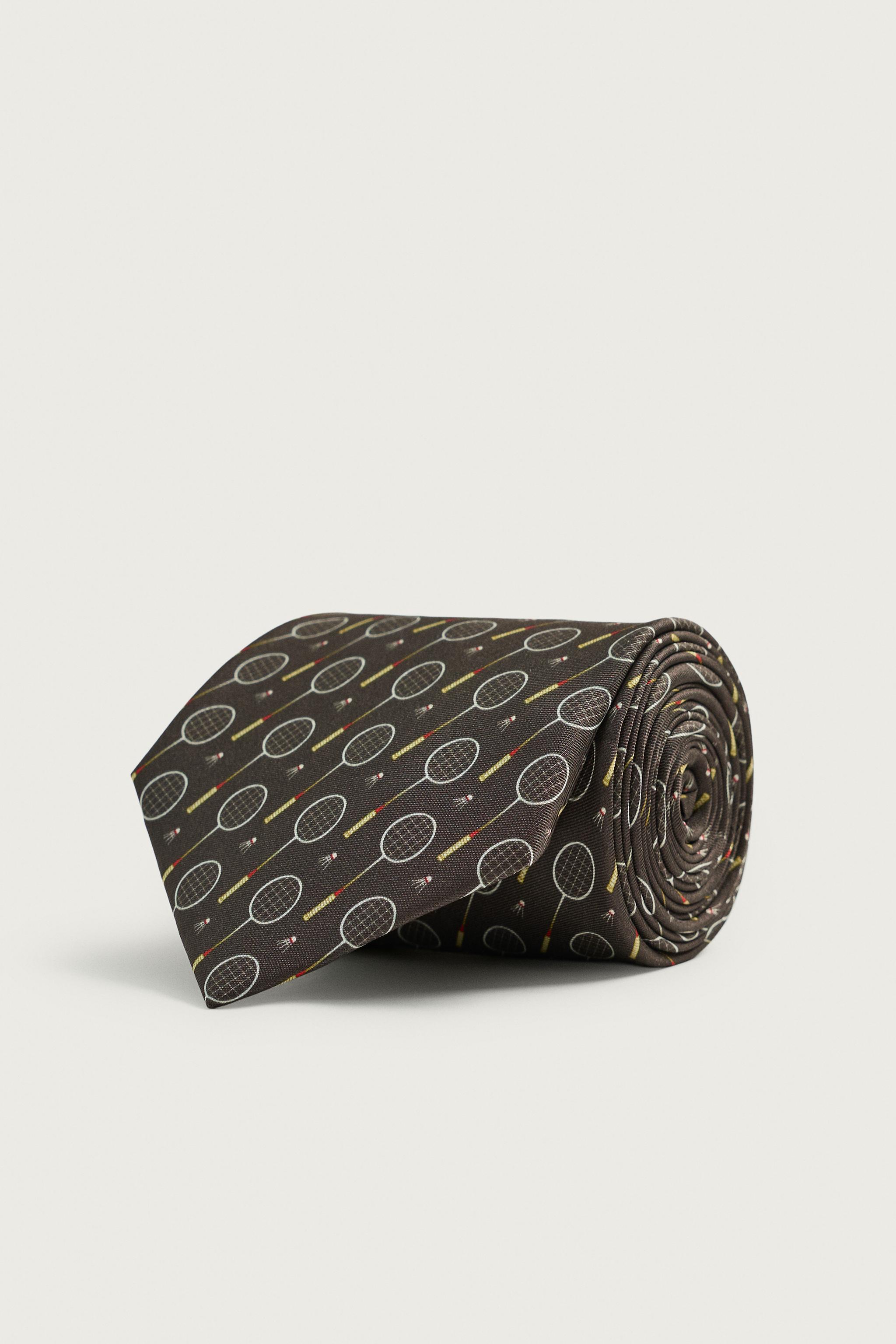 100% SILK JACQUARD RACQUET TIE