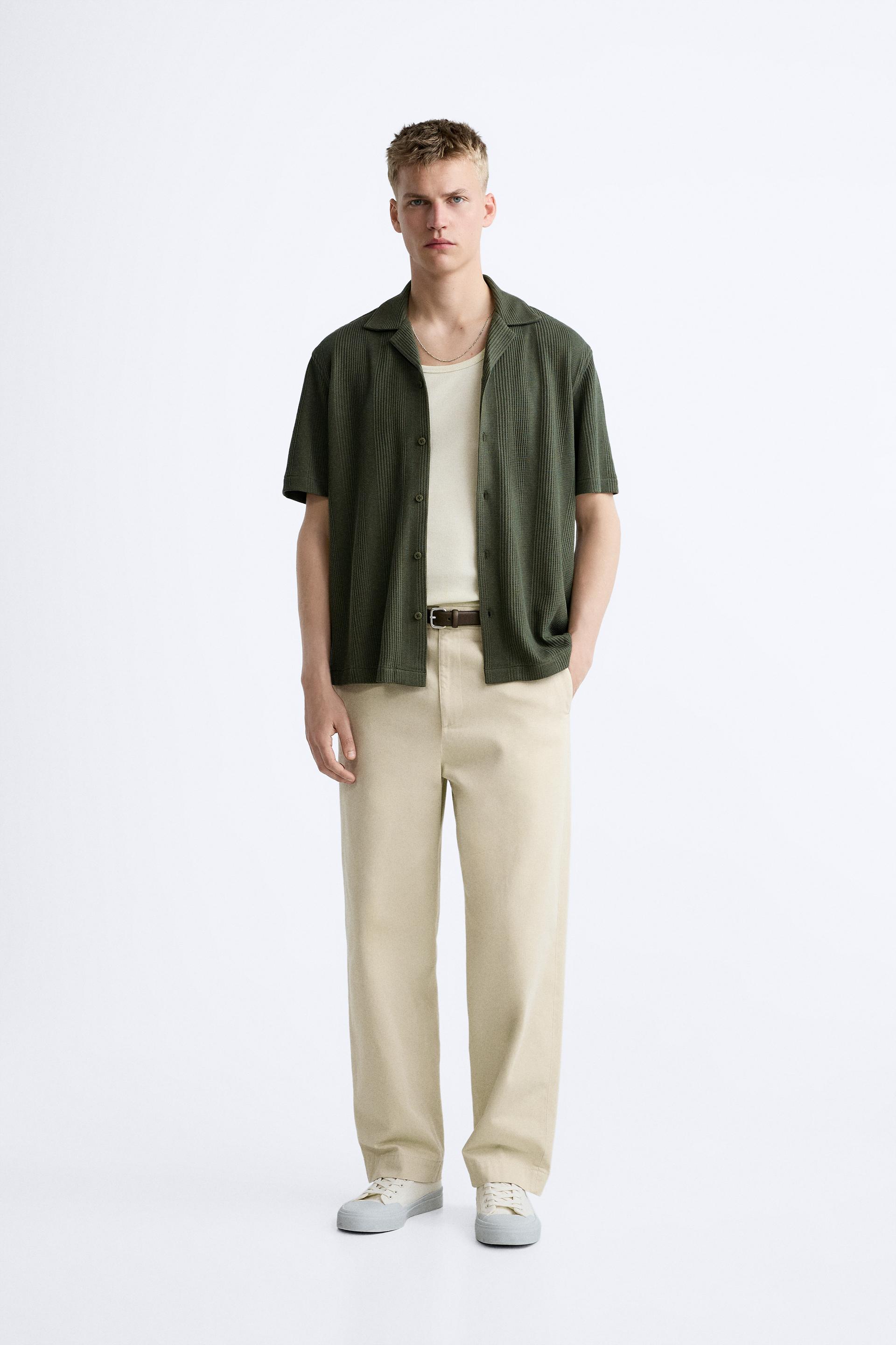 TEXTURED SHIRT - Khaki | ZARA Thailand