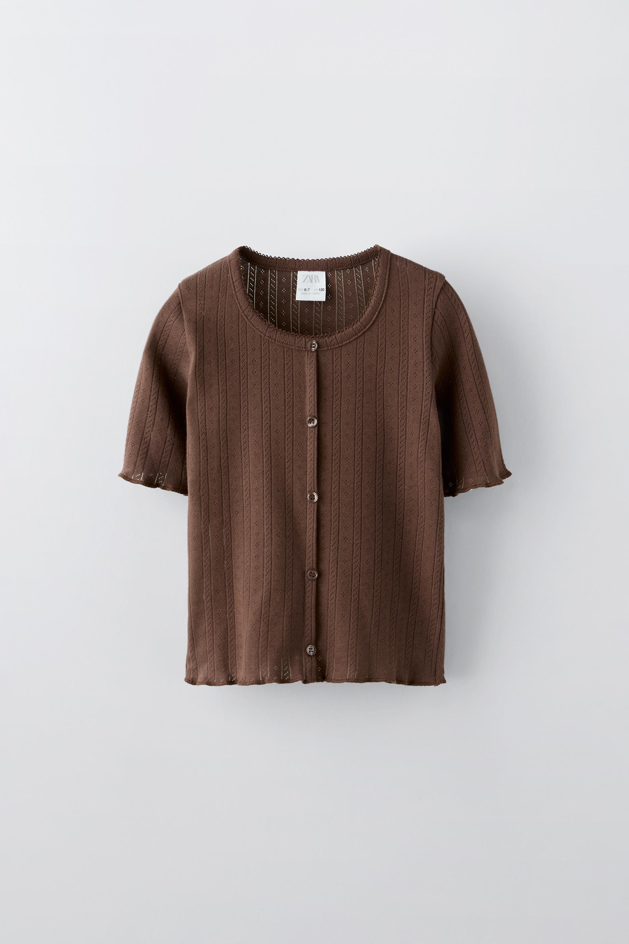 Deals Zara Brown button up shirts