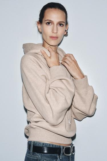 HOODIE - Beige marl by Zara
