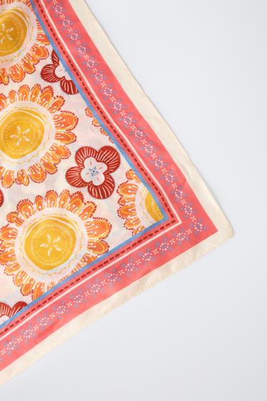 SQUARE PRINTED BANDANA - Sand by Zara - Image 2