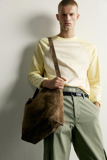 RELAXED FIT COLOUR BLOCK T-SHIRT - Apple green by Zara