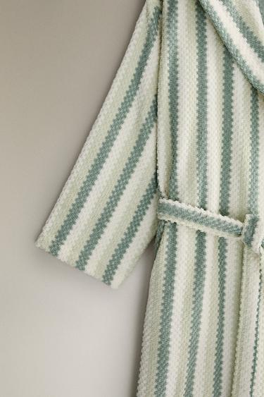 PEIGNOIR JACQUARD GÉOMÉTRIQUE - Bleu / Vert de Zara - Image 2