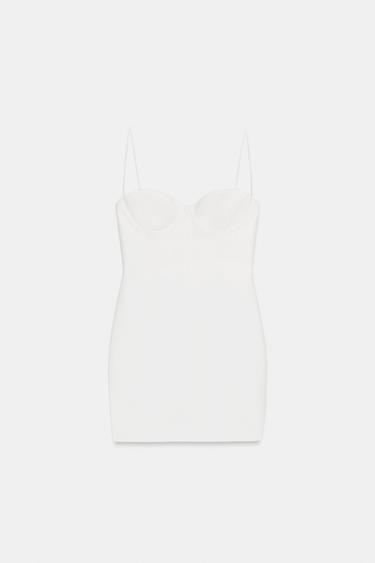 FUSTAN MINI ME TIRANDA - I bardhë nga Zara