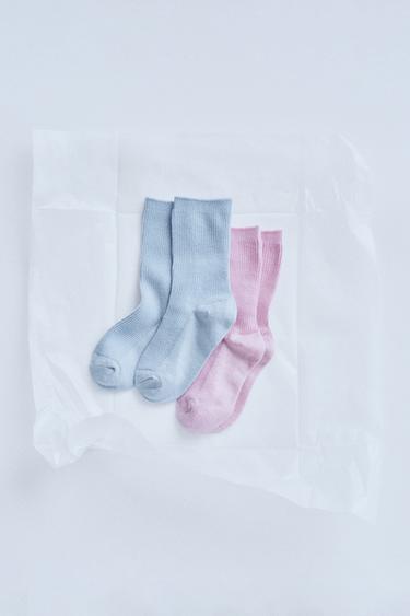 TIMELESS - PACK DOS CALCETINES PUNTO - Azul / Gris de Zara