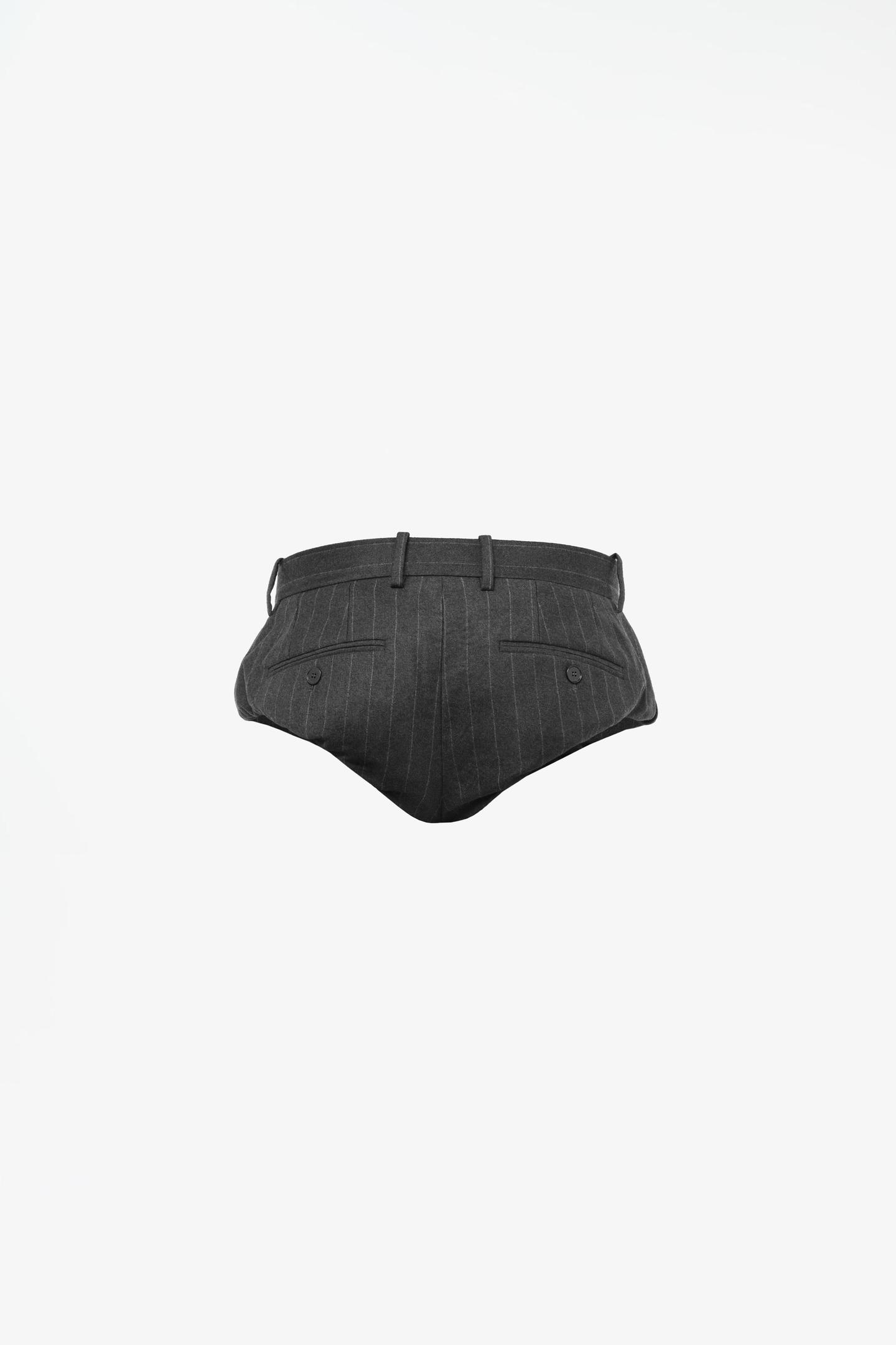 Мужские шорты Zara Limited Edition 100% Wool Pinstripe, цвет: Тёмный зелёный — фото 4