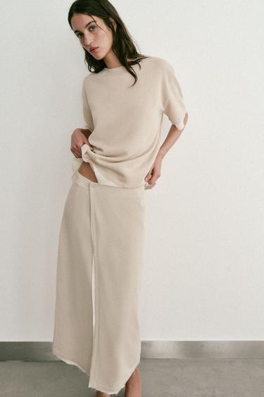 TOP BIMATIÈRE EN MAILLE - Beige clair de Zara - Image 1