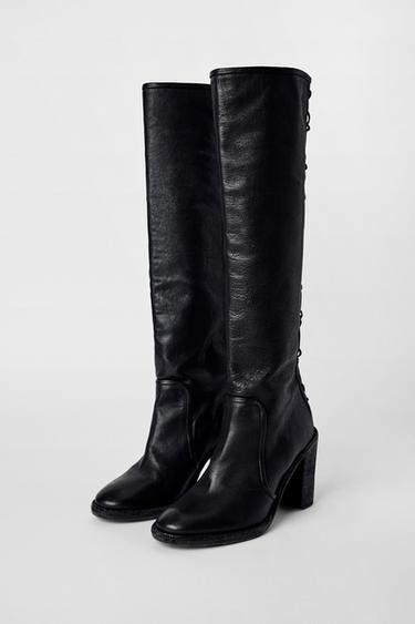 LEATHER LACE-UP BOOTS KATE MOSS X ZARA - Black de Zara - Image 2