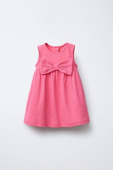 Zara MAXI BOW PRINT DRESS - Raspberry - Image 0