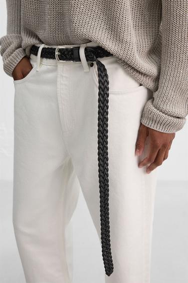 CEINTURE EN CUIR TRESSÉ - Noir de Zara - Image 1