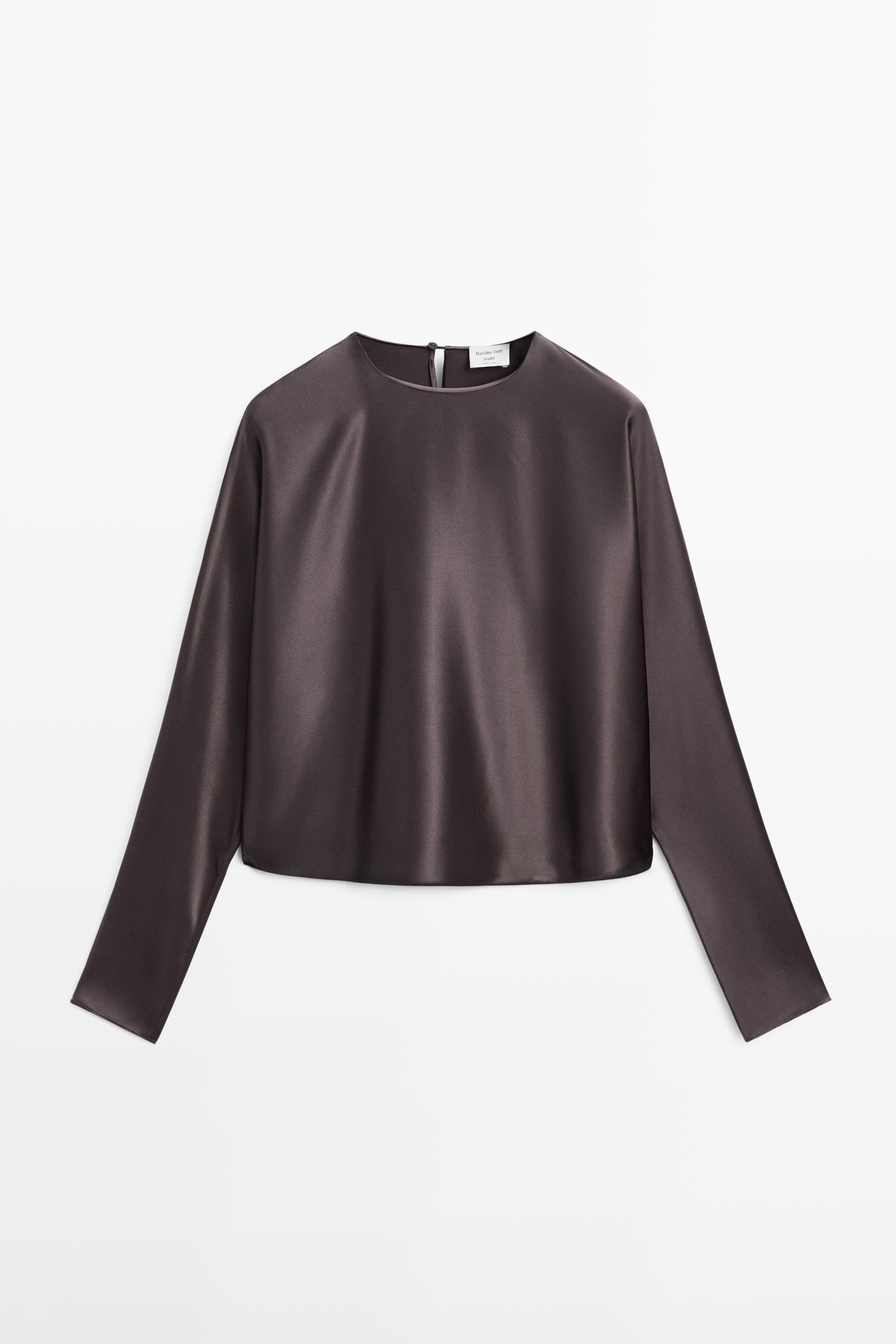 100% silk short batwing sleeve blouse - STUDIO
