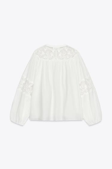 ZW COLLECTION EMBROIDERED SHIRT - Blanc de Zara - Image 7