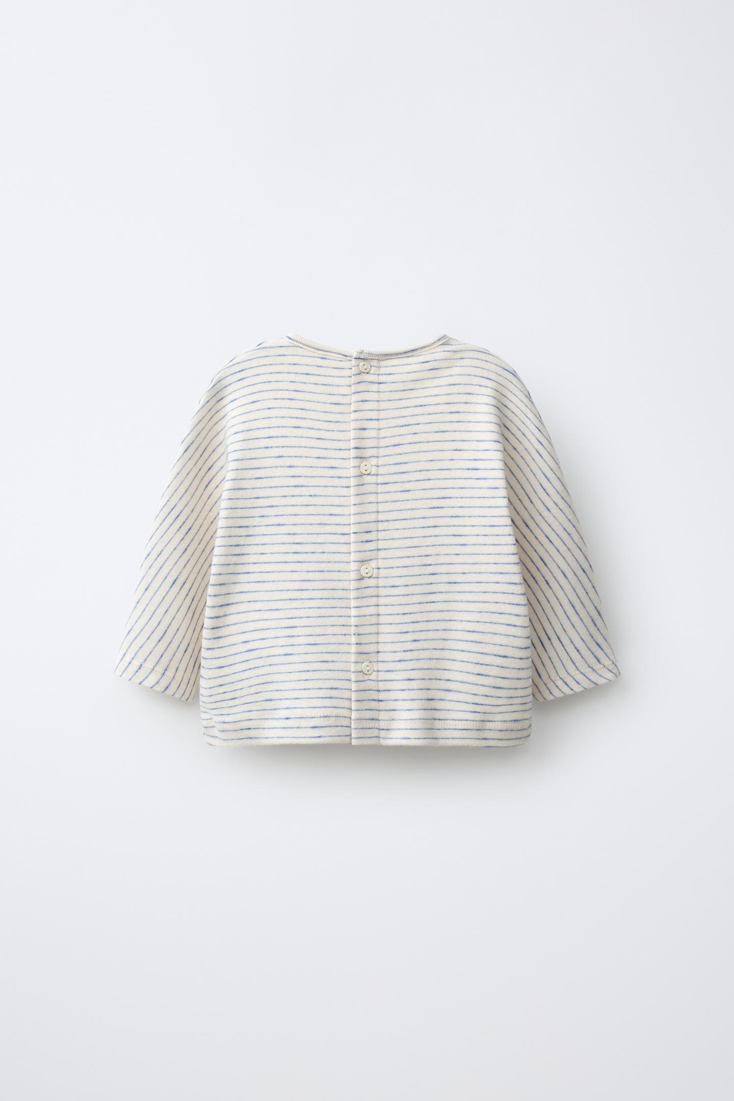 Детская футболка Zara Stripe Print, цвет: Синий — фото 2