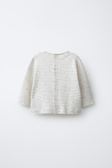 STRIPE PRINT T-SHIRT — Blue 2