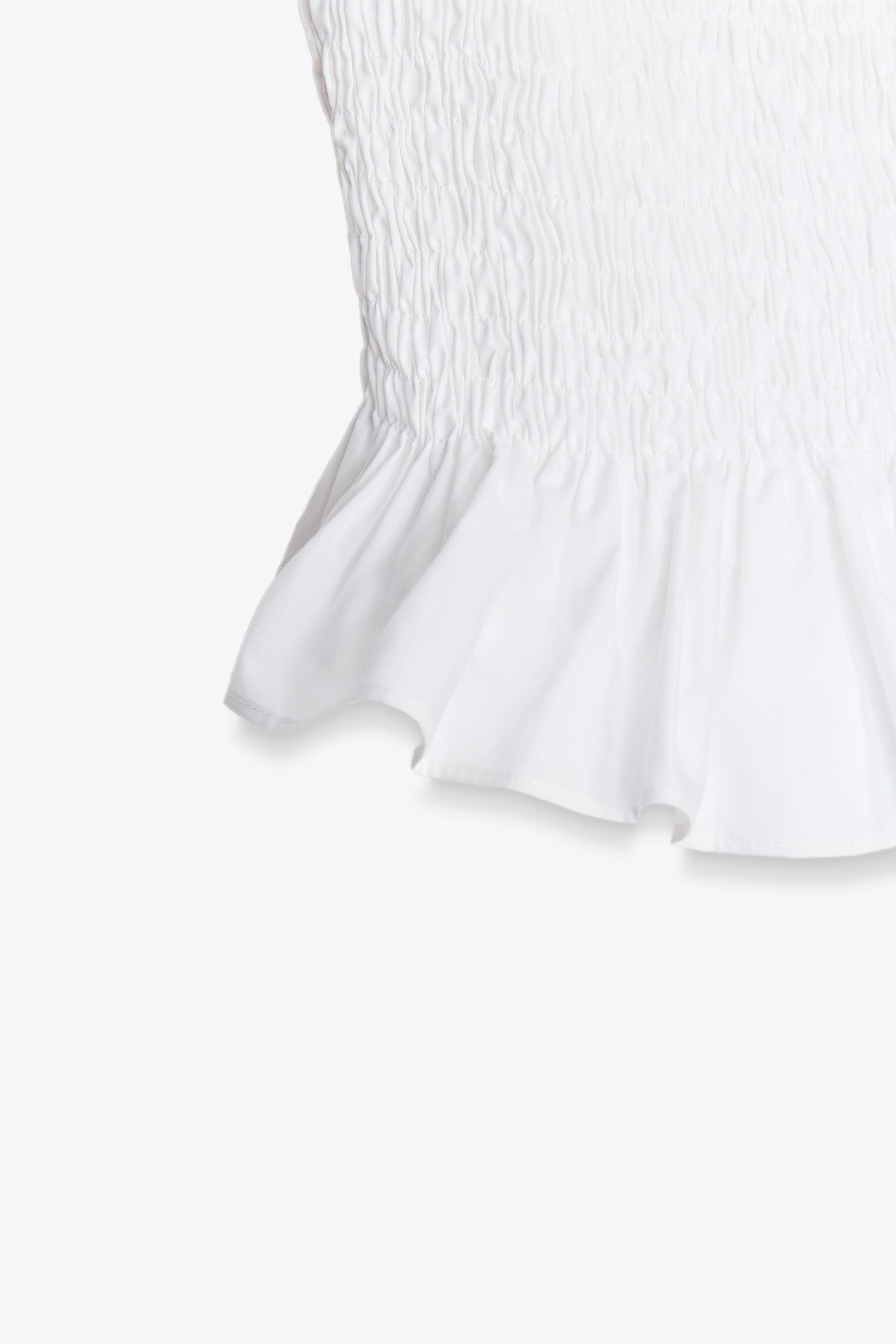 STRAPLESS POPLIN TOP - White | ZARA United States
