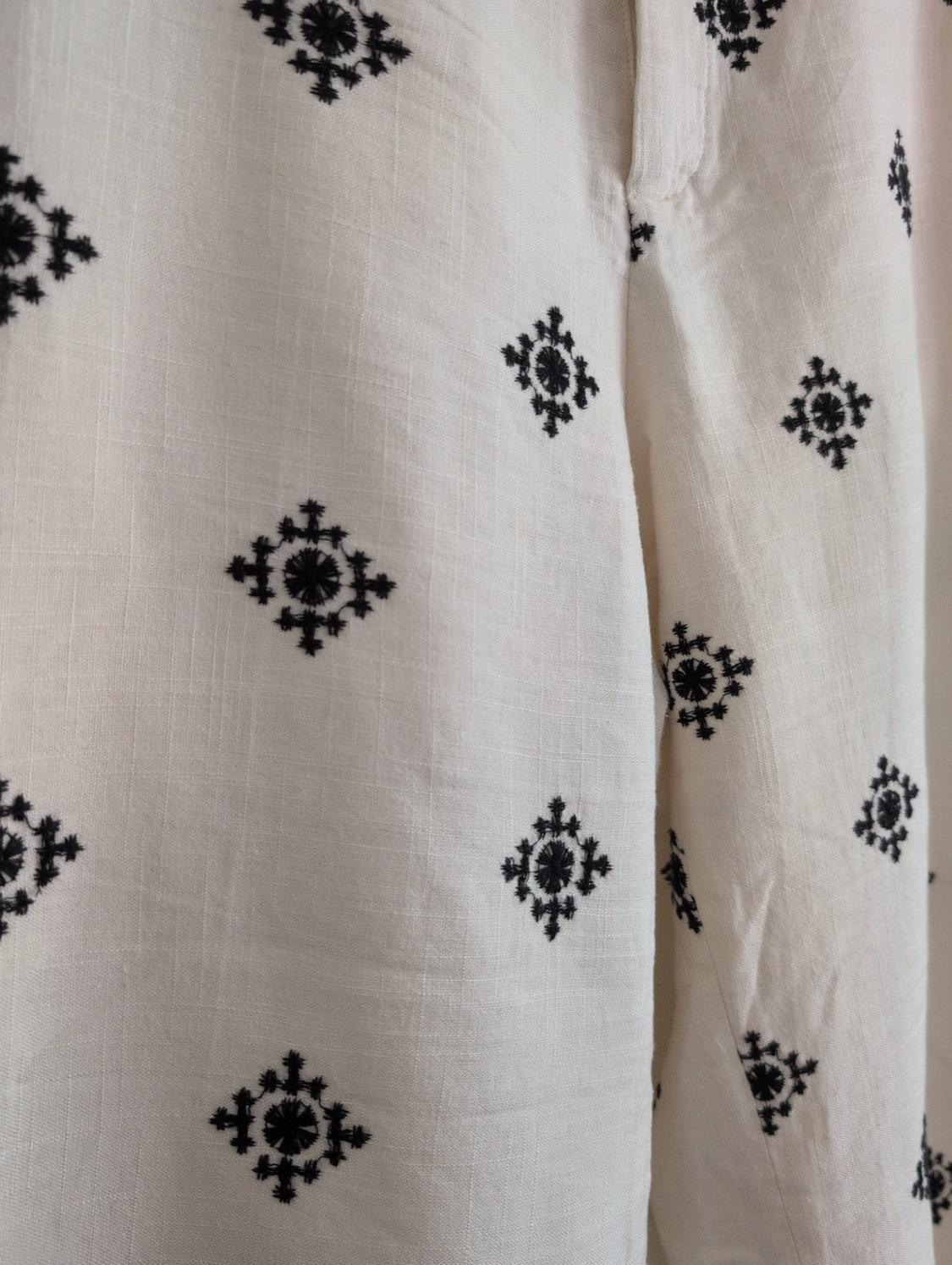 LINEN BLEND PRINTED PANTS - Image 2