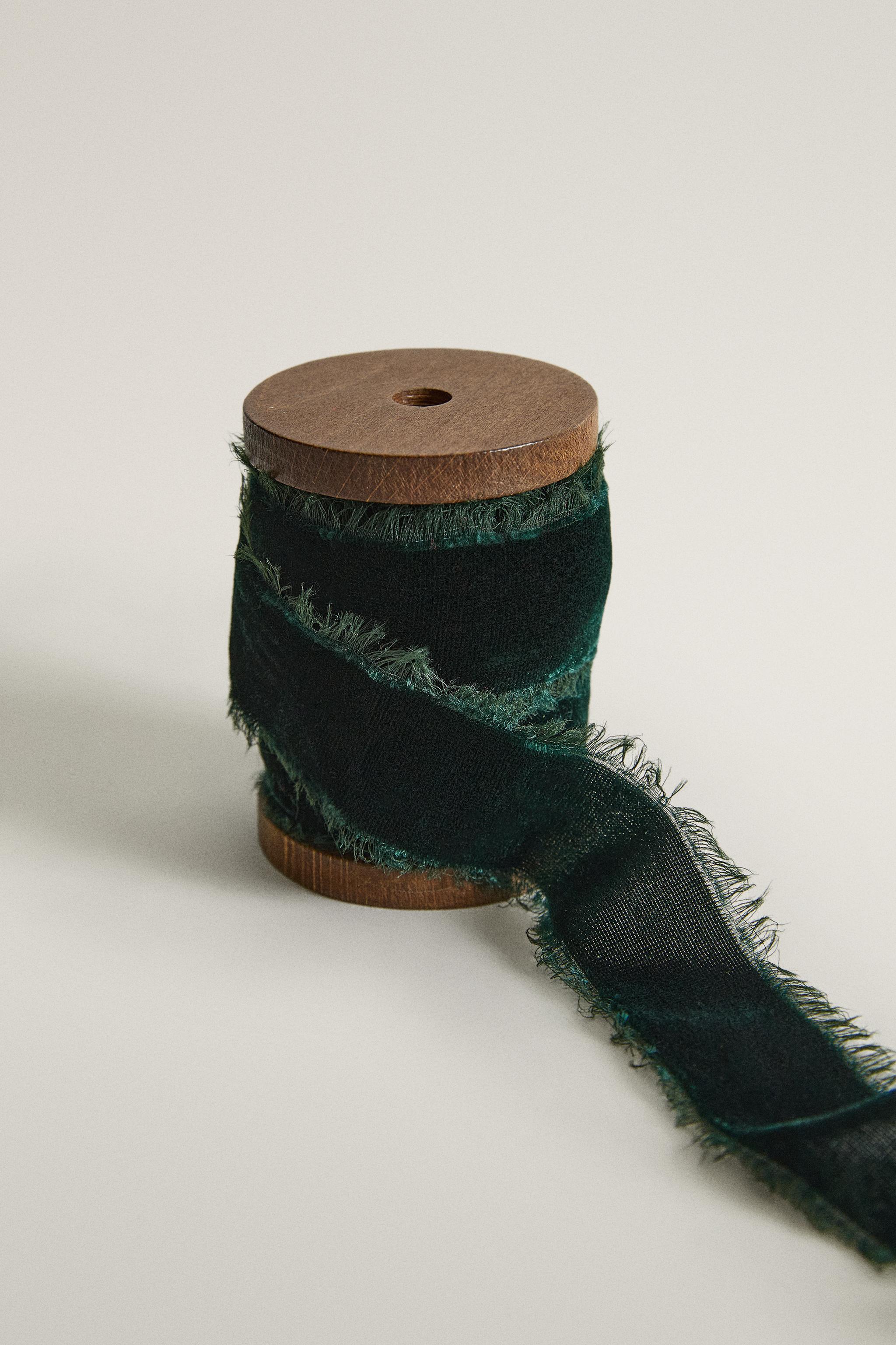 Ruban cadeau en velours effiloché Noël