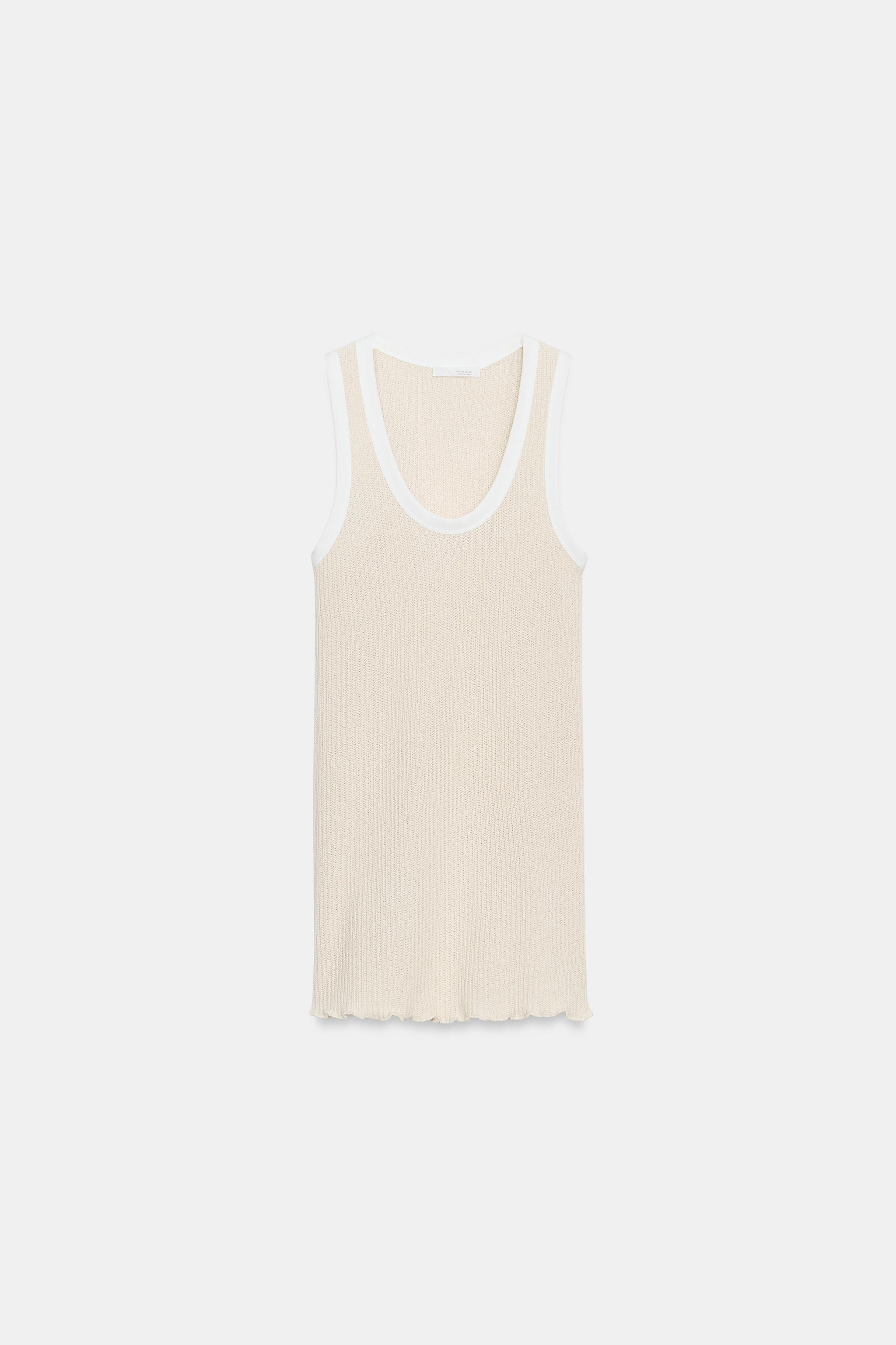 Женские топы Zara CONTRAST PIPING TOP — фото 7