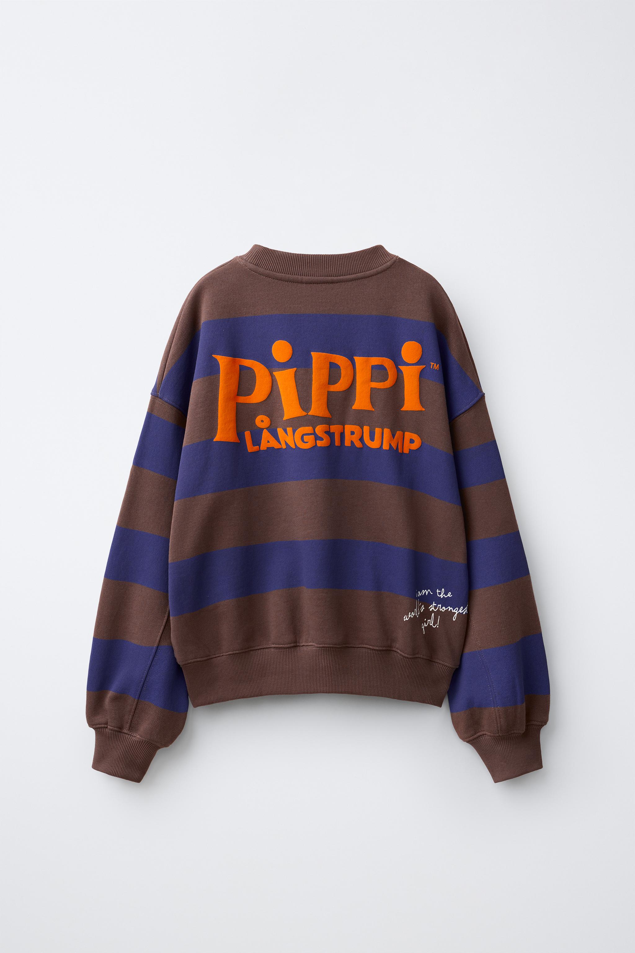Детские худи Zara PIPPI LONGSTOCKING STRIPED SWEATSHIRT © ASTRID LINDGREN COMPANY — фото 3