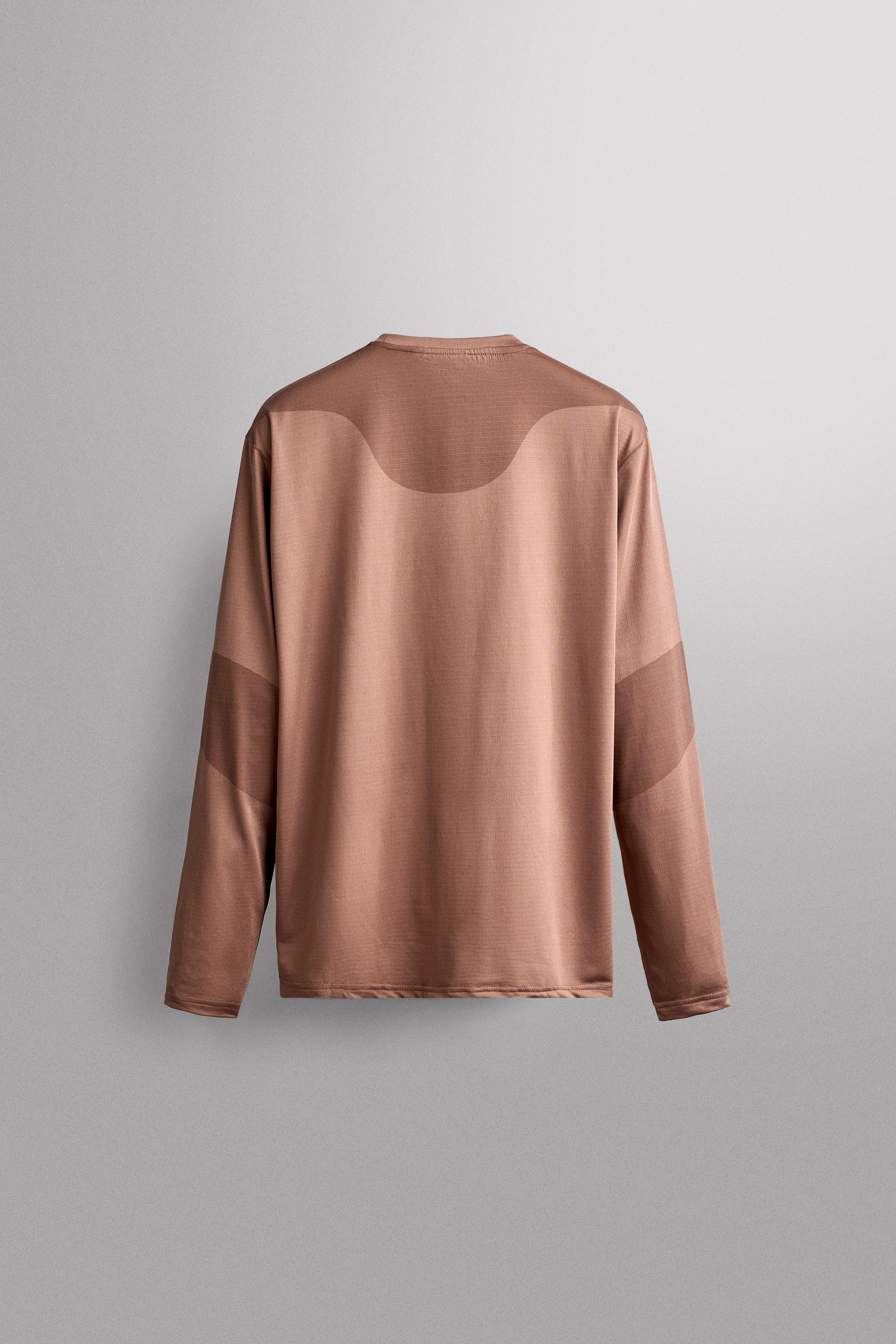 Zara CEPLİ TEKNİK UZUN KOLLU T-SHIRT görsel 7