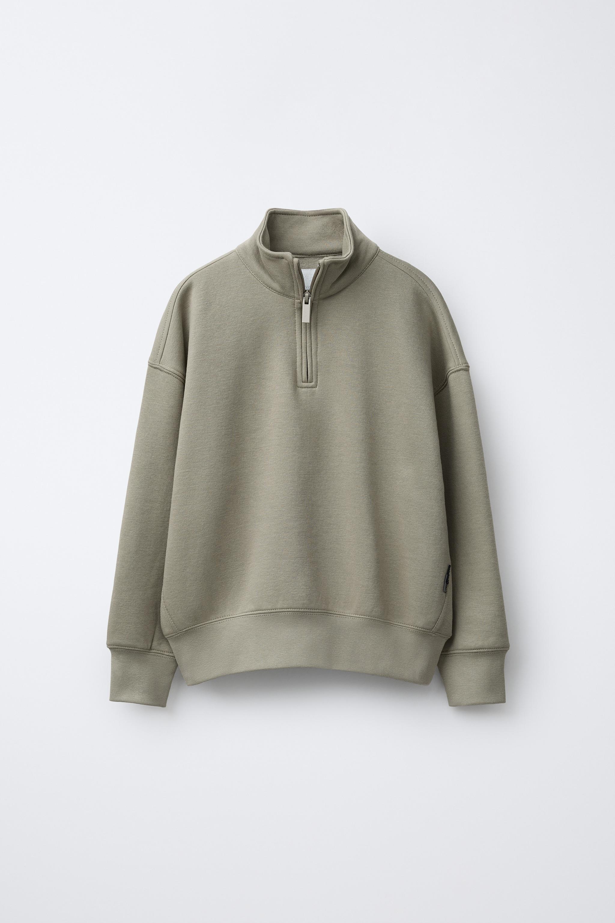 BASIC LABEL SWEATSHIRT - Olive green | ZARA Canada