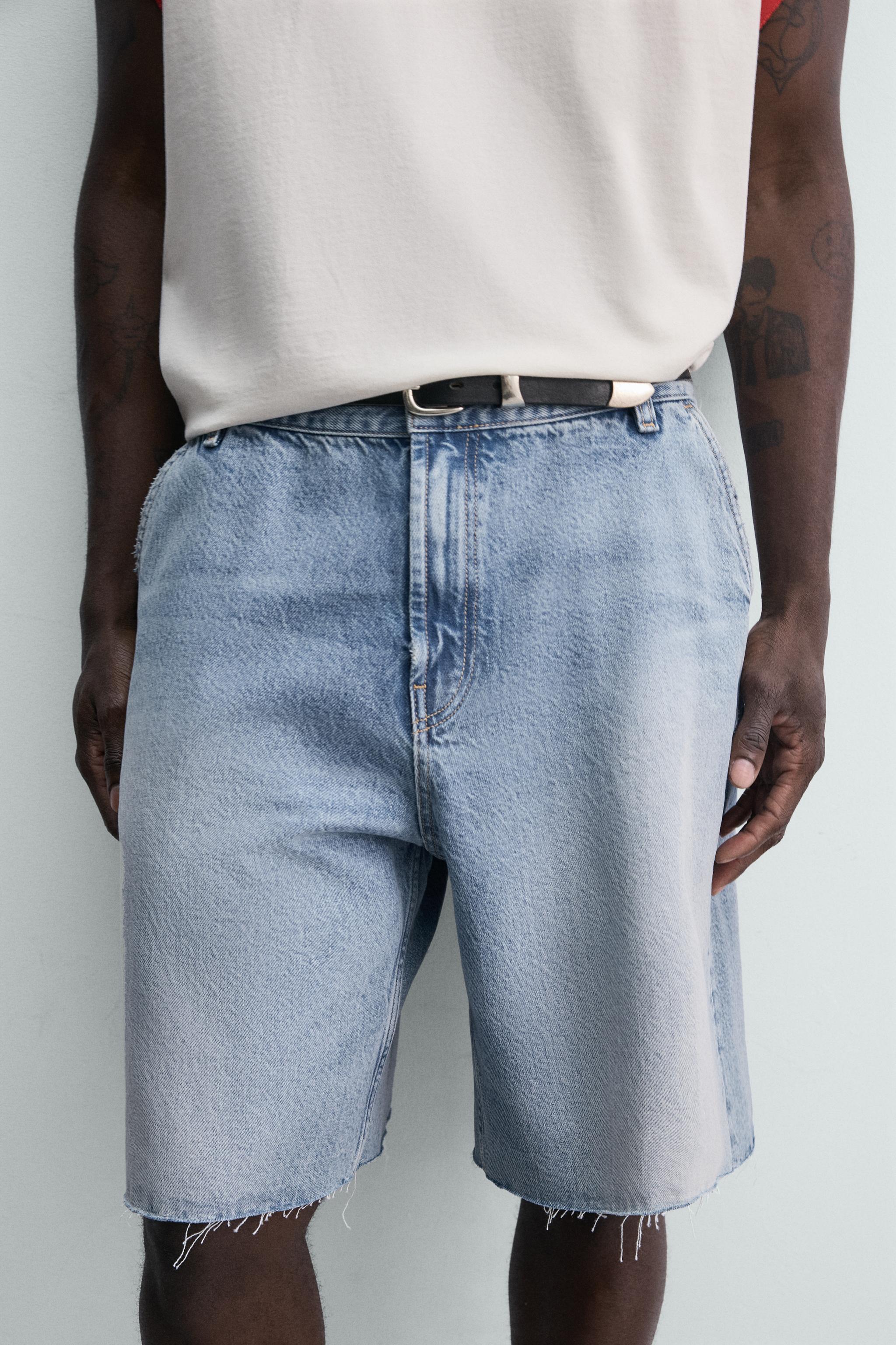 RELAXED FIT CHINO DENIM SHORTS