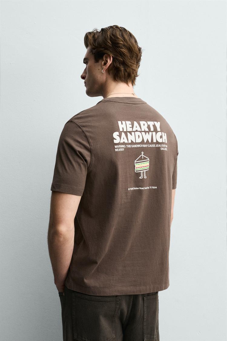 ZARA EMBROIDERED SANDWICH T-SHIRT