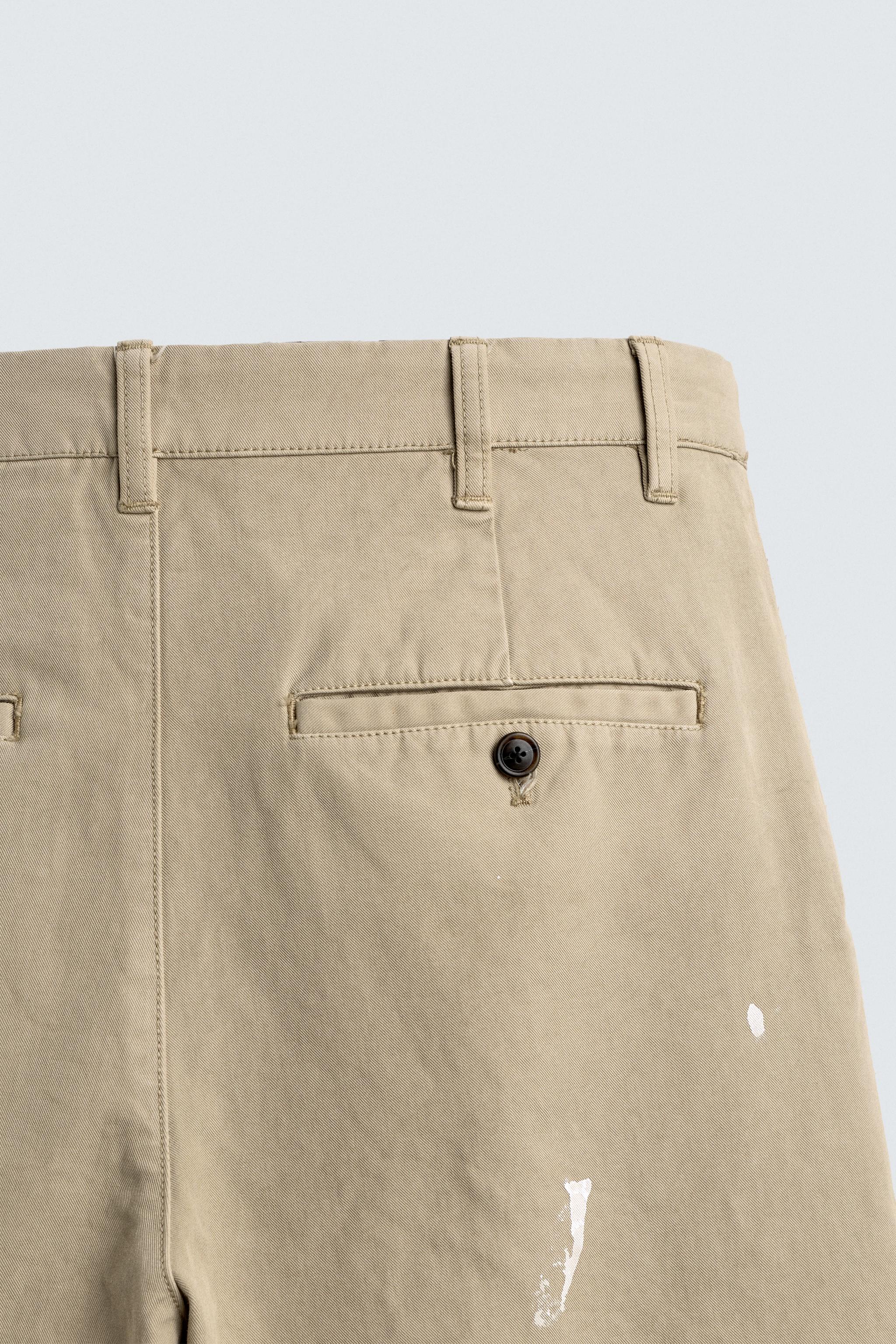SPLASH EFFECT STRAIGHT FIT CHINO PANTS