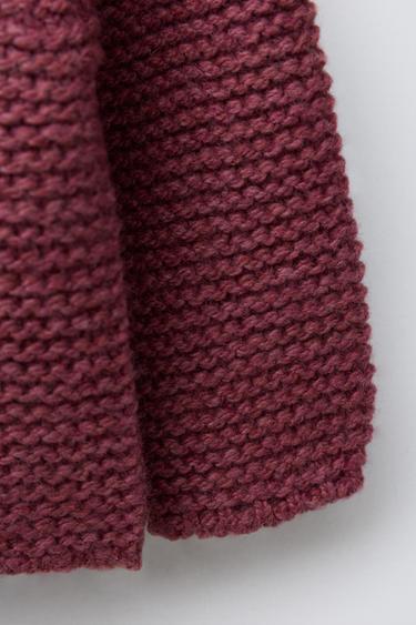CHUNKY KNIT CARDIGAN - Raspberry by Zara - Image 3