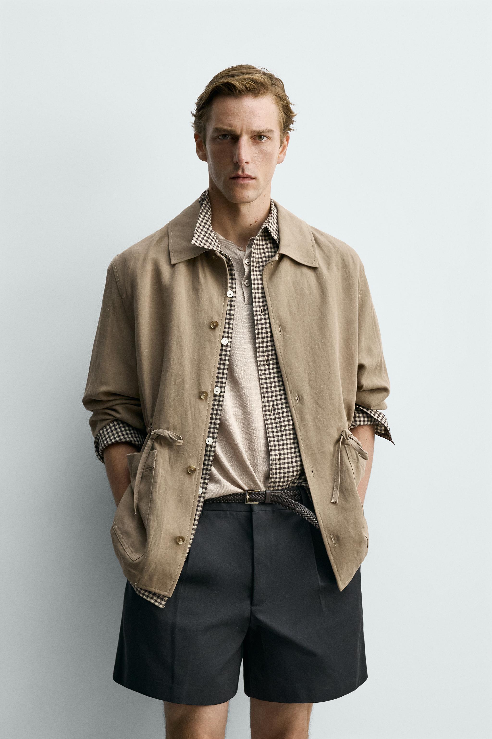 LIGHTWEIGHT VISCOSE/LINEN PARKA — Dark mink
