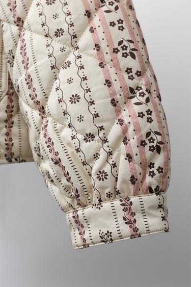 PRINTED PADDED JACKET - Light beige by Zara - Image 5