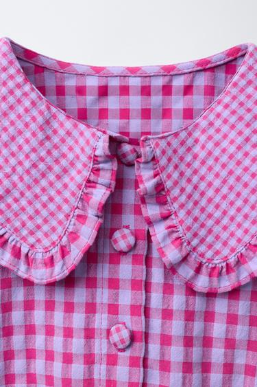 GINGHAM CHECK PRINT DRESS - Raspberry by Zara - Image 2
