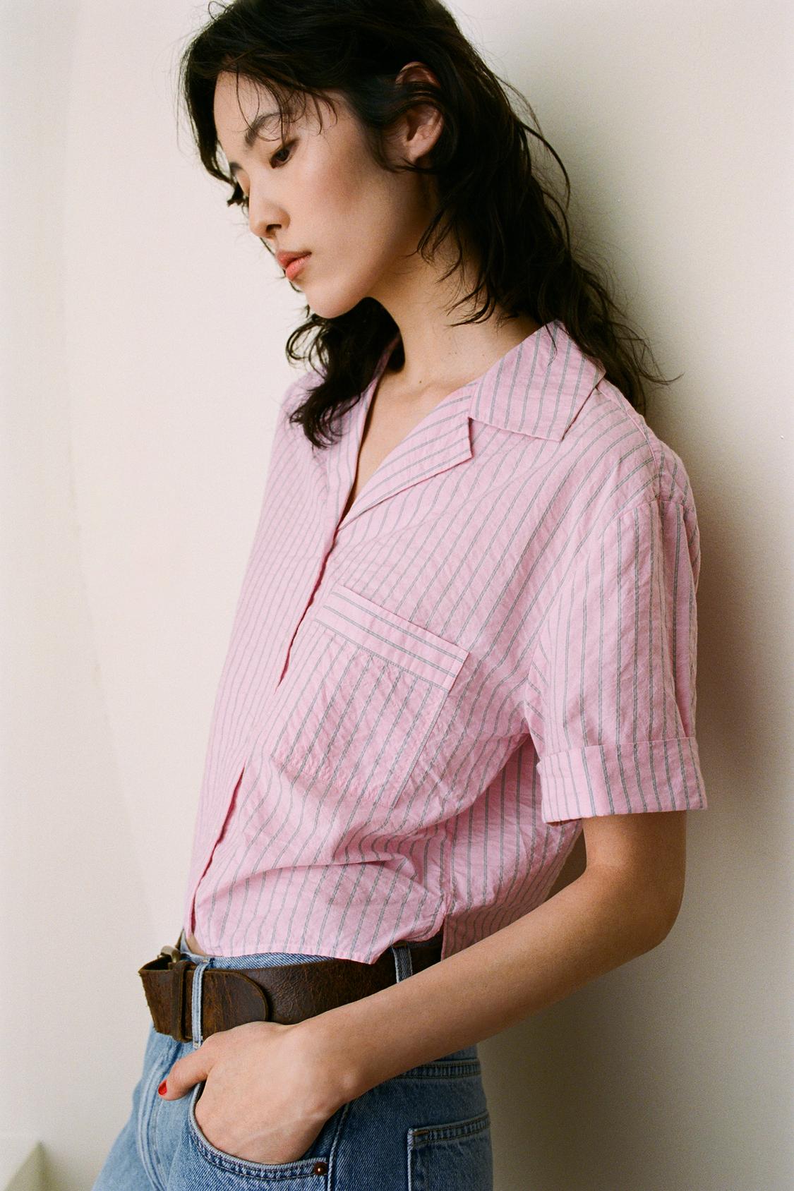 STRIPED CROP SHIRT