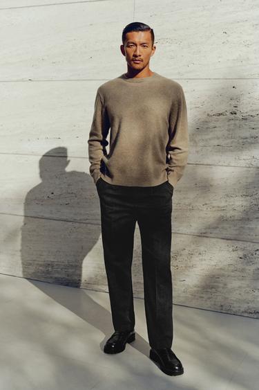 Zara 棉毛混紡紋理長褲 - LIMITED EDITION - 灰色