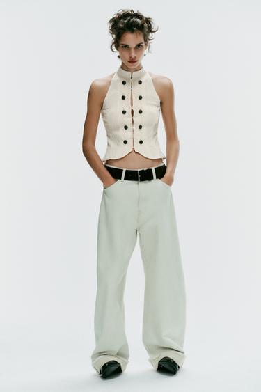 HALTER NECK WAISTCOAT - Ecru by Zara - Image 0